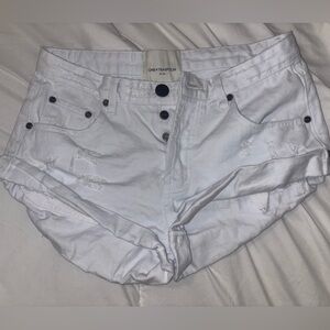 One Teaspoon Bandits White Low Rise Shorts